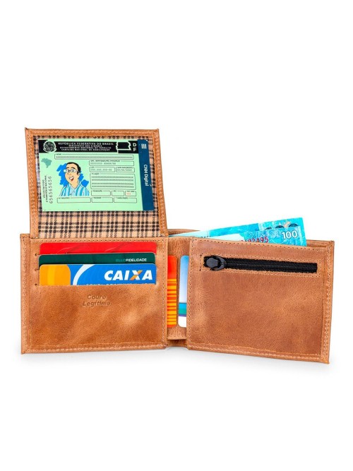 Carteira de Luxo Couro Legítimo Com Porta Moedas e CNH Carteira de Luxo Couro Legítimo Com Porta Moedas e CNH