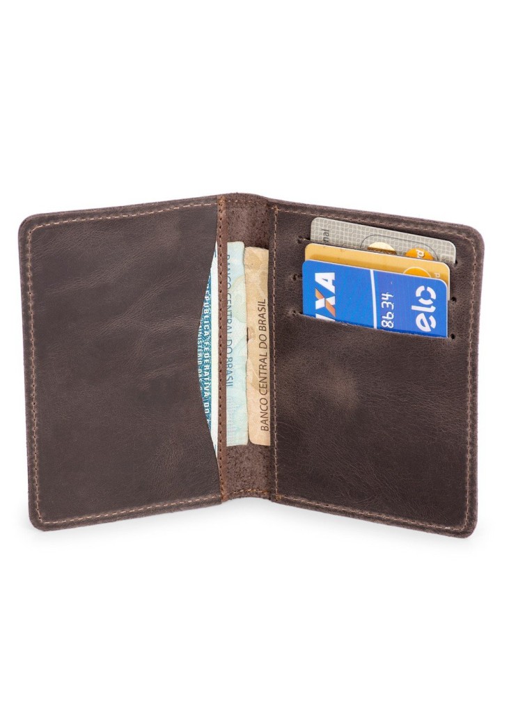 Porta Documento Slim Couro Legítimo Natural RG