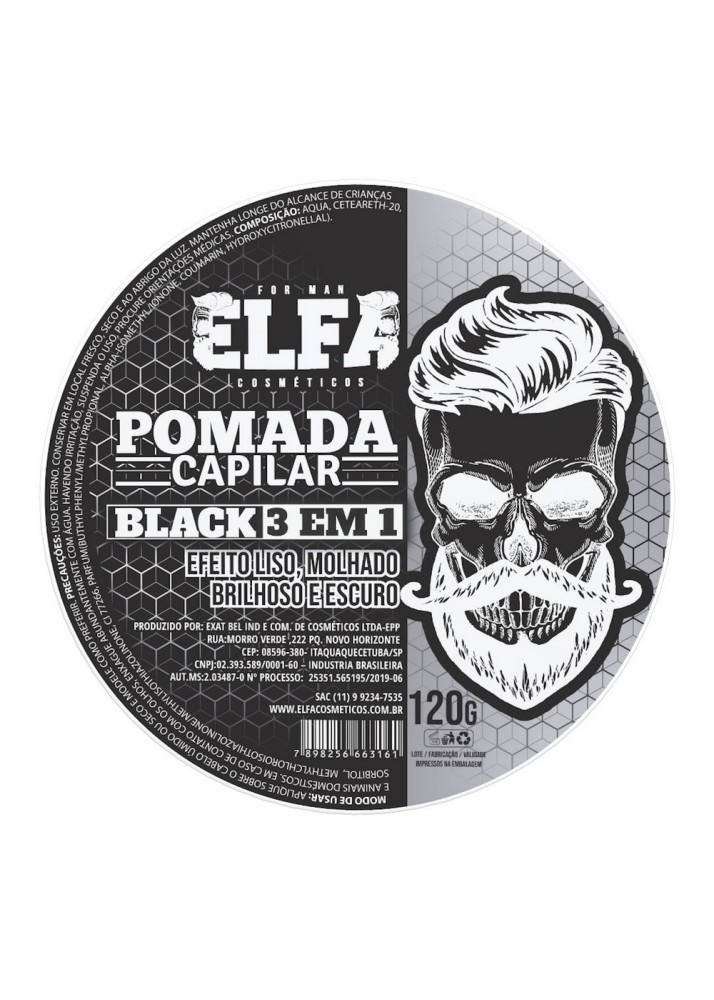 Pomada para cabelo e barba Black