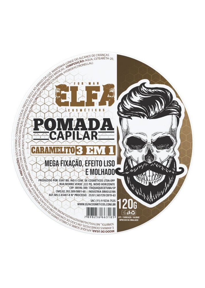 Pomada para cabelo e barba caramelito