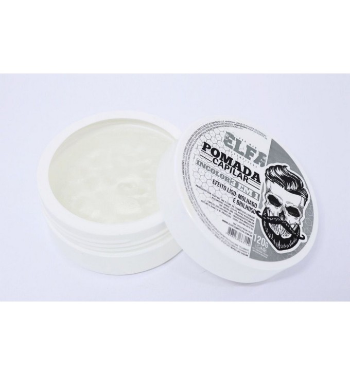 Pomada para cabelo e barba incolor 3 em 1