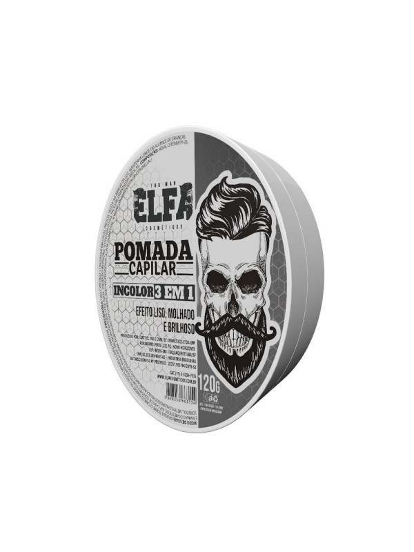 Pomada para cabelo e barba incolor 3 em 1