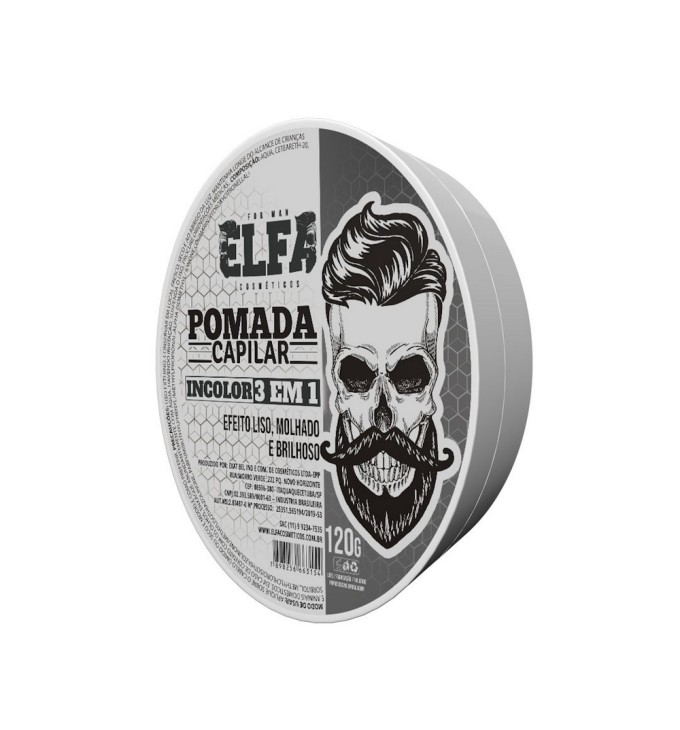 Pomada para cabelo e barba incolor 3 em 1