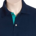 Camisa polo marinho detalhe turquesa