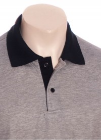 Camisa polo cinza com detalhes em preto