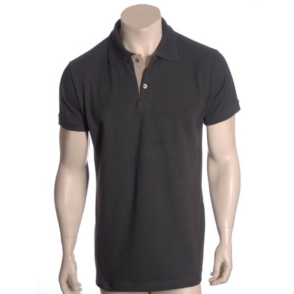 Camisa polo chumbo com detalhe