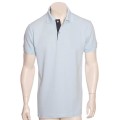Camisa polo branca com detalhe azul celeste Camisa polo branca com detalhe azul celeste