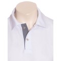 Camisa polo branca com detalhe cinza