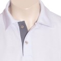 Camisa polo branca com detalhe cinza