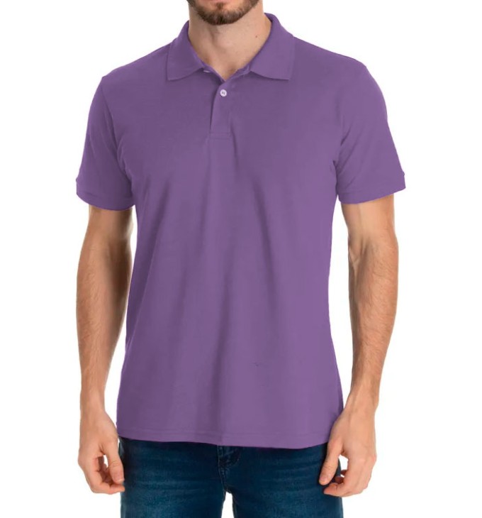 Camisa polo lilás lisa Camisa polo lilás lisa