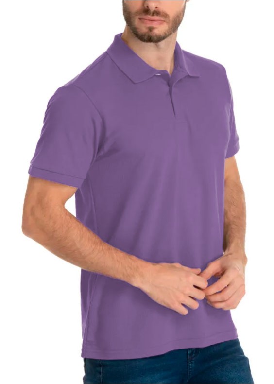 Camisa polo lilás lisa