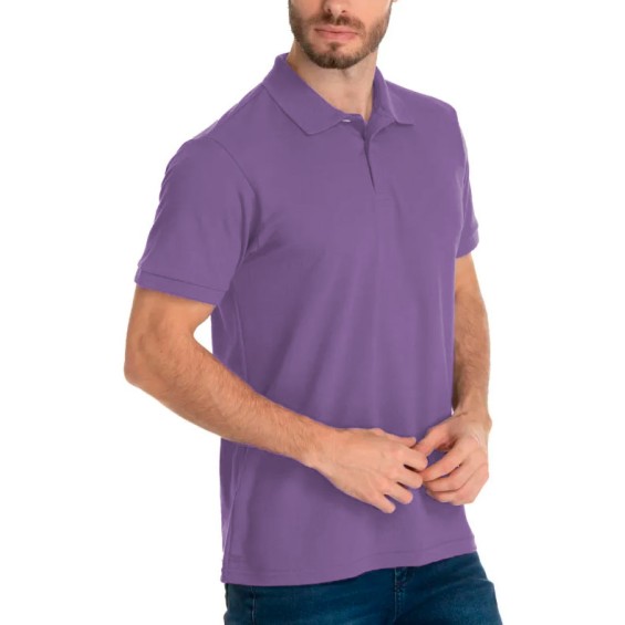 Camisa polo lilás lisa
