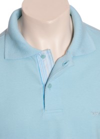 Camisa polo azul com detalhes listrado