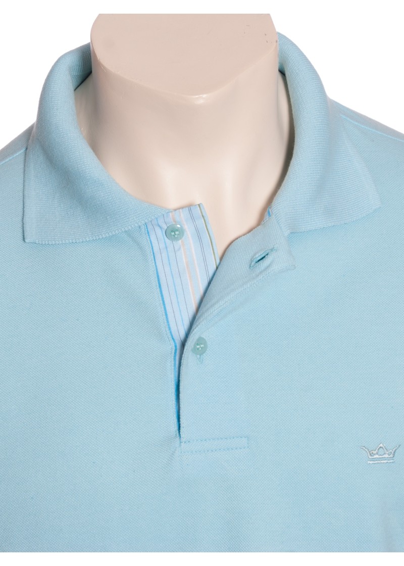 Camisa polo azul com detalhes listrado