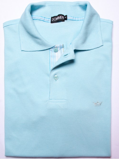 Camisa polo azul com detalhes listrado