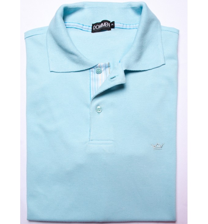 Camisa polo azul com detalhes listrado Camisa polo azul com detalhes listrado