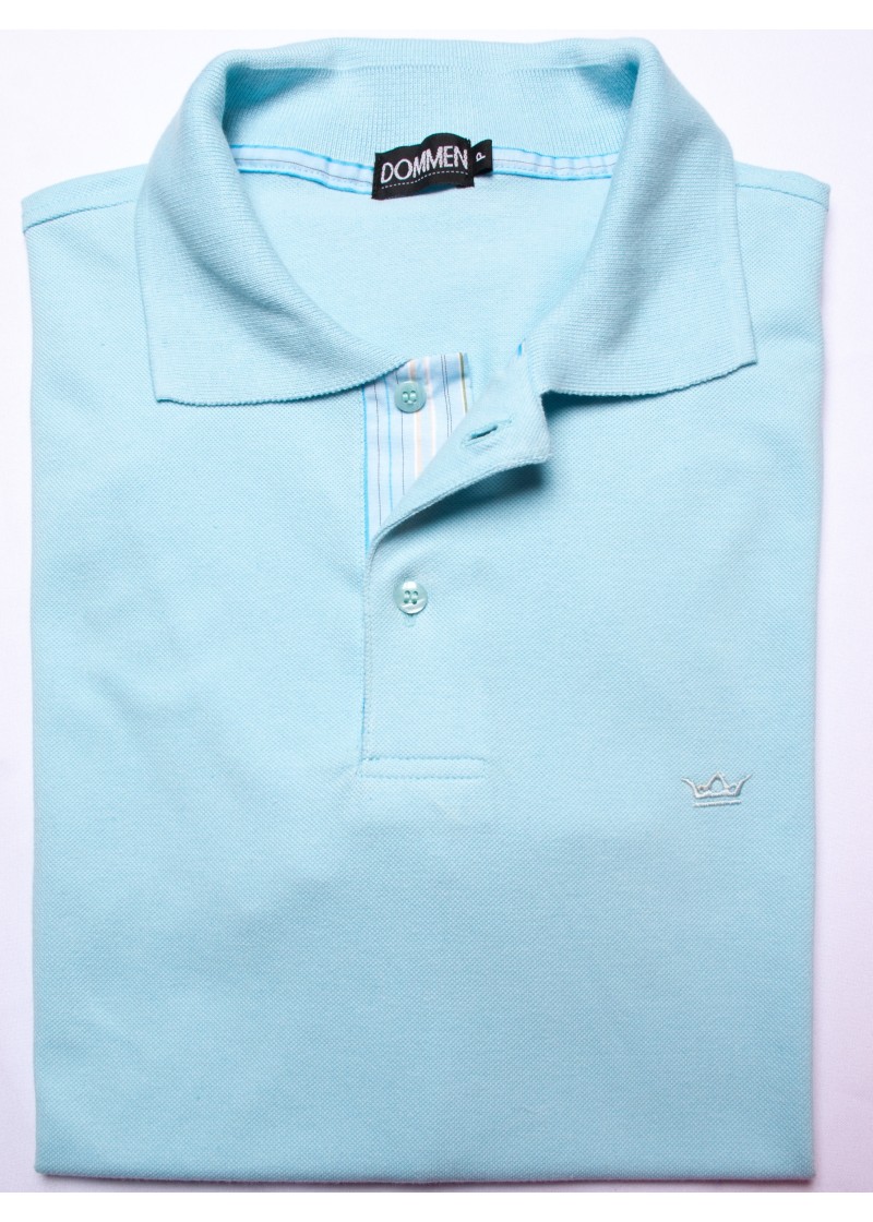 Camisa polo azul com detalhes listrado