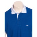 Camisa polo azul com detalhes branco Camisa polo azul com detalhes branco