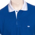 Camisa polo azul com detalhes branco