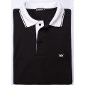 Camisa polo preta com detalhe branco Camisa polo preta com detalhe branco