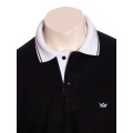 Camisa polo preta com detalhe branco Camisa polo preta com detalhe branco