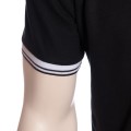 Camisa polo preta com detalhe branco