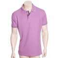Camisa polo rosa com detalhe xadrez Camisa polo rosa com detalhe xadrez