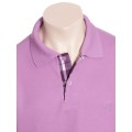 Camisa polo rosa com detalhe xadrez Camisa polo rosa com detalhe xadrez