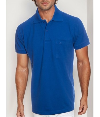 Camisa polo masculina royal com bolso