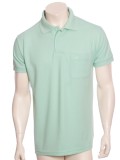 Camisa polo masculina verde água com bolso