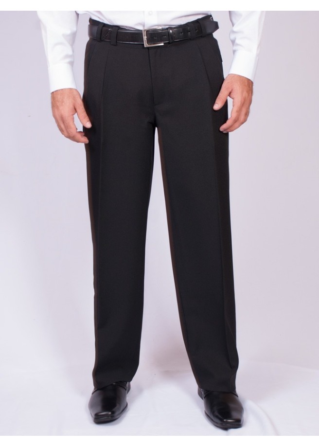Calça social preta masculina com pregas