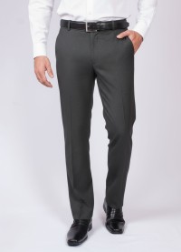 Calça social masculina cinza chumbo sem pregas