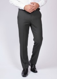 Calça social masculina cinza chumbo sem pregas