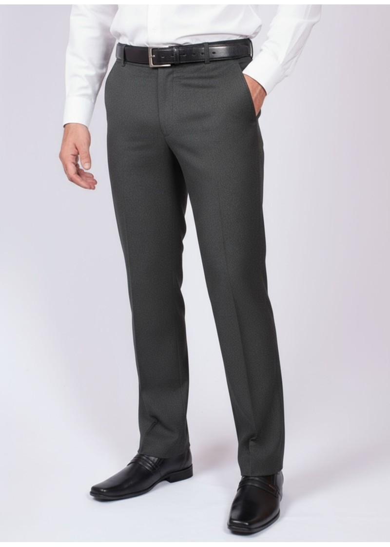 Calça social masculina cinza chumbo sem pregas