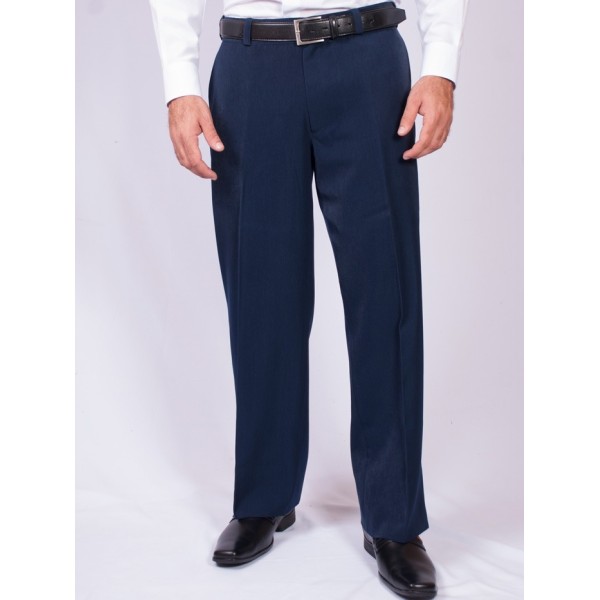 Calça social azul marinho masculina sem pregas