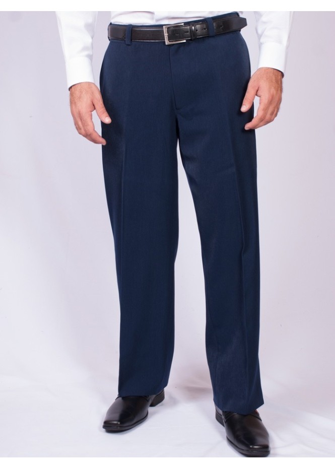 Calça social azul marinho masculina sem pregas
