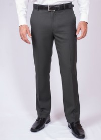 Calça social masculina cinza chumbo sem pregas