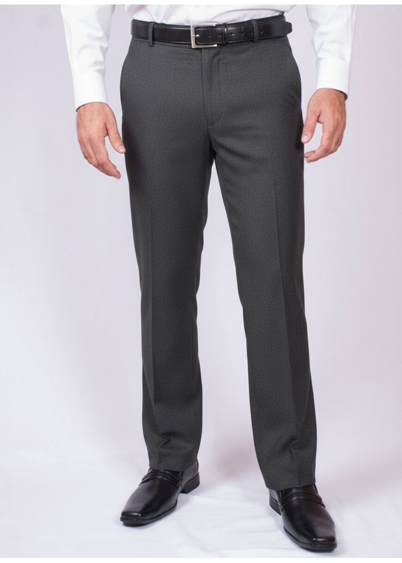 Calça social masculina cinza chumbo sem pregas
