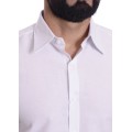 Camisa social branca masculina de microfibra manga curta