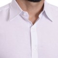 Camisa social branca masculina de microfibra manga curta