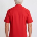 Camisa social vermelha masculina de microfibra manga curta