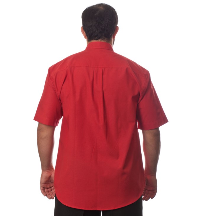 Camisa social vermelha masculina de microfibra manga curta Camisa social vermelha masculina de microfibra manga curta