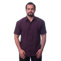 Camisa social roxa masculina de microfibra