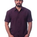 Camisa social roxa masculina de microfibra
