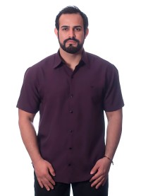 Camisa social roxa masculina de microfibra