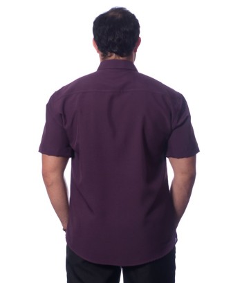Camisa social roxa masculina de microfibra
