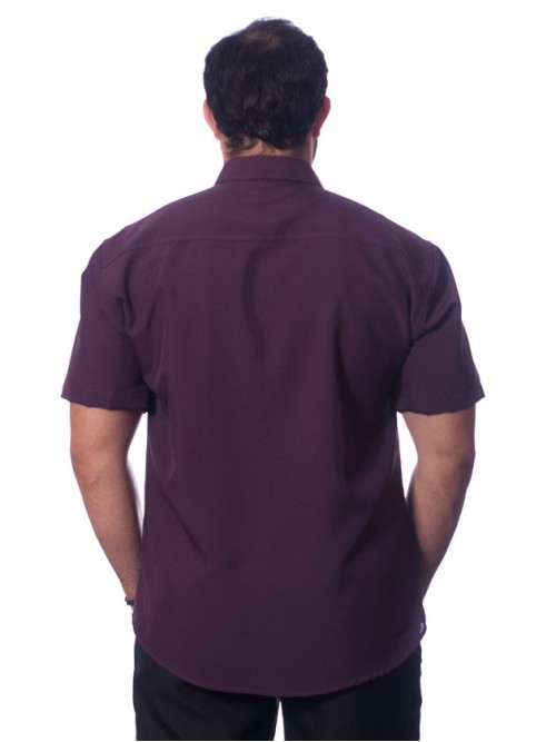 Camisa social roxa masculina de microfibra