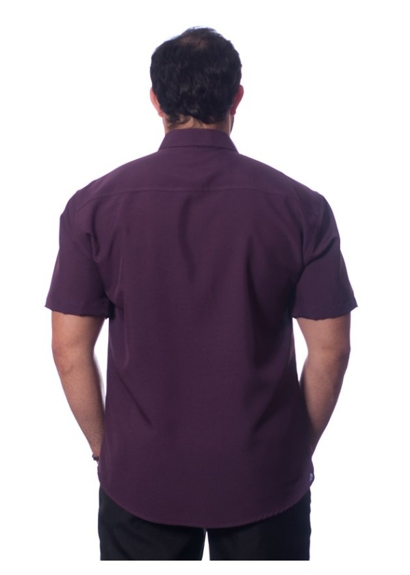 Camisa social roxa masculina de microfibra
