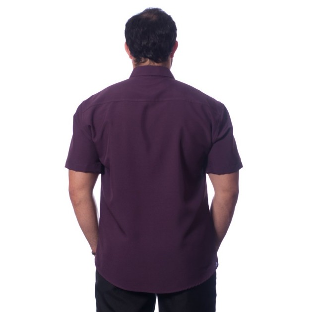 Camisa social roxa masculina de microfibra