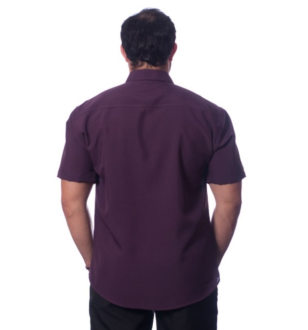 Camisa social roxa masculina de microfibra